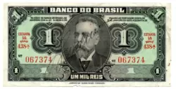 C001 - 1 Cruzeiro (1 Mil Réis Reaproveitada no Cruzeiro) - Assinada a mão / Autografada - 1° Estampa - Série 438 - Campos Salles - Data: 1944 - MBC